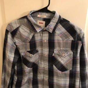 Blue and pink Levi western shirt